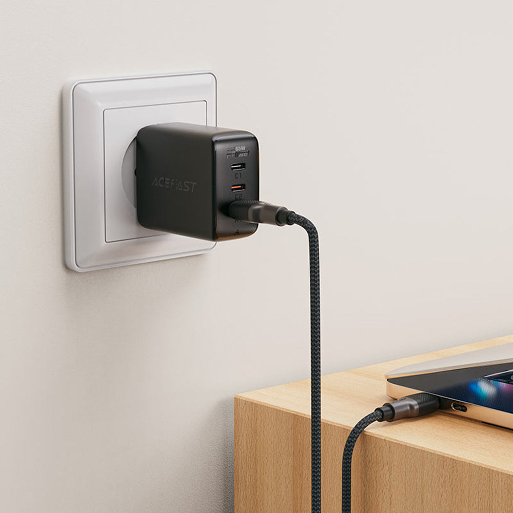 Acefast - Data Cable (C10-04) - Fast Charging, USB to Type-C, 3A, 25.000 Bends, Durable Silicone, 1.2m - Black