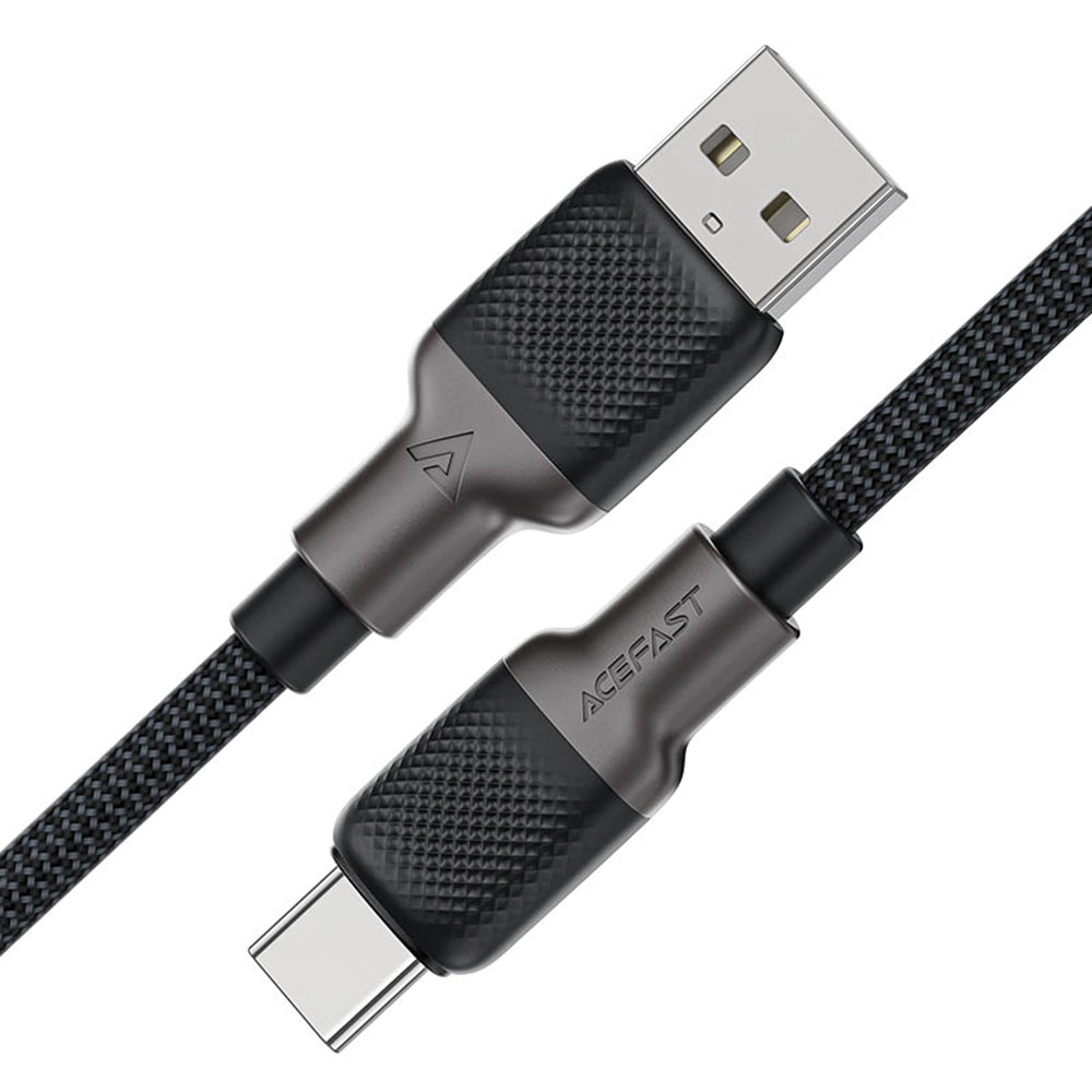 Acefast - Data Cable (C10-04) - Fast Charging, USB to Type-C, 3A, 25.000 Bends, Durable Silicone, 1.2m - Black
