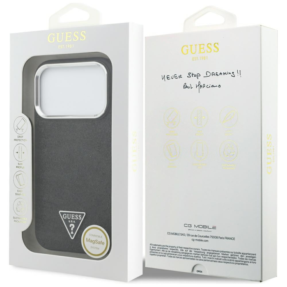Husa de protectie Guess Glitter Series compatibil cu iPhone 17 Pro, Negru