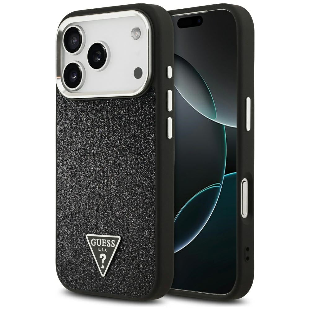 Husa de protectie Guess Glitter Series compatibil cu iPhone 17 Pro, Negru