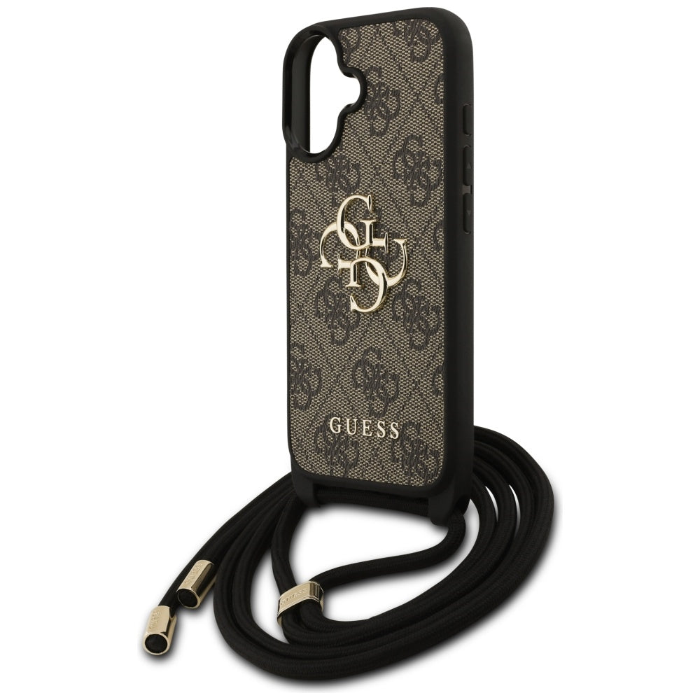Husa pentru iPhone 17 - Guess Hardcase 4G CBDY Big Logo with Cord Strap (GUHCP17SP4GMGCRW) - Brown