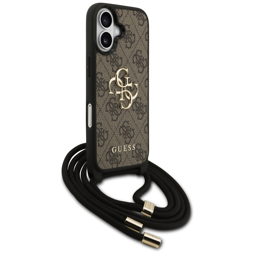 Husa pentru iPhone 17 - Guess Hardcase 4G CBDY Big Logo with Cord Strap (GUHCP17SP4GMGCRW) - Brown