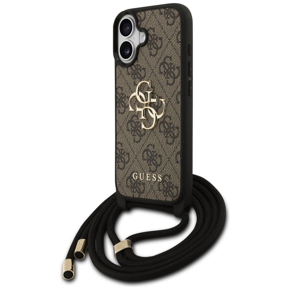 Husa pentru iPhone 17 - Guess Hardcase 4G CBDY Big Logo with Cord Strap (GUHCP17SP4GMGCRW) - Brown
