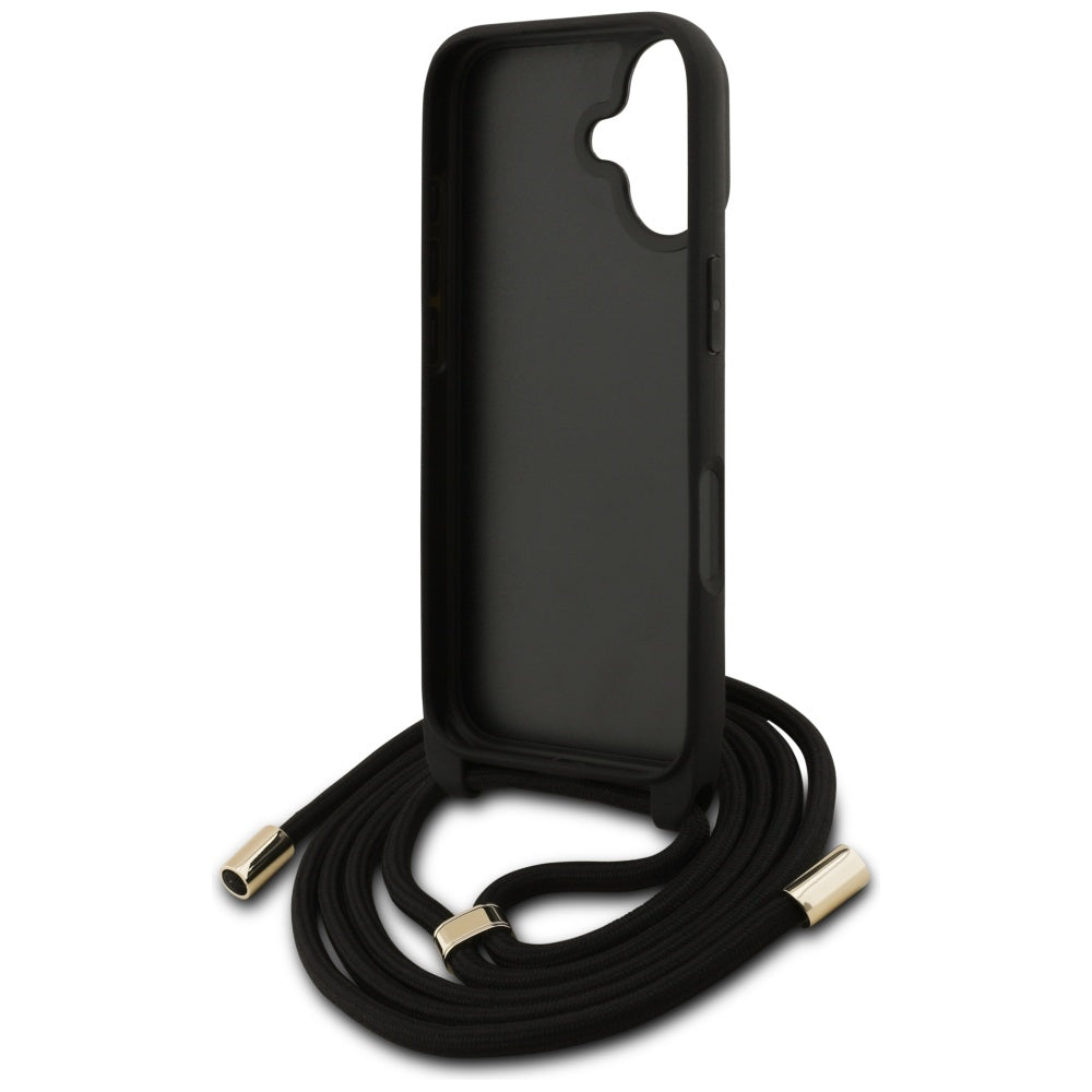 Husa pentru iPhone 17 - Guess Hardcase 4G CBDY Big Logo with Cord Strap (GUHCP17SP4GMGCRW) - Brown