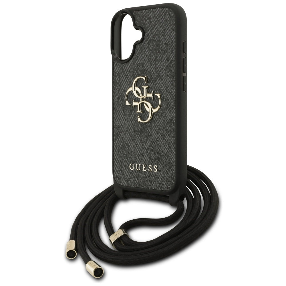 Husa pentru iPhone 17 - Guess Hardcase 4G CBDY Big Logo with Cord Strap (GUHCP17SP4GMGCRK) - Black