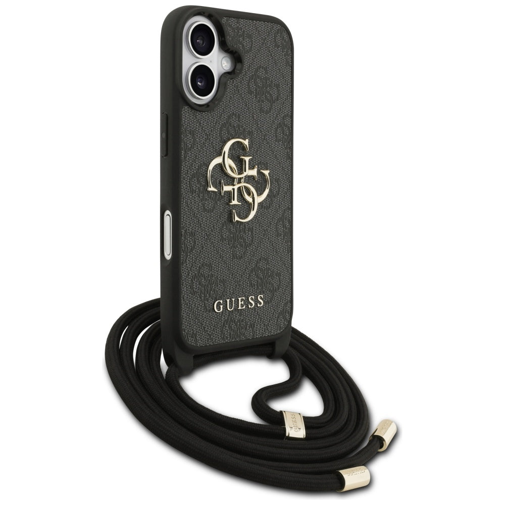 Husa pentru iPhone 17 - Guess Hardcase 4G CBDY Big Logo with Cord Strap (GUHCP17SP4GMGCRK) - Black