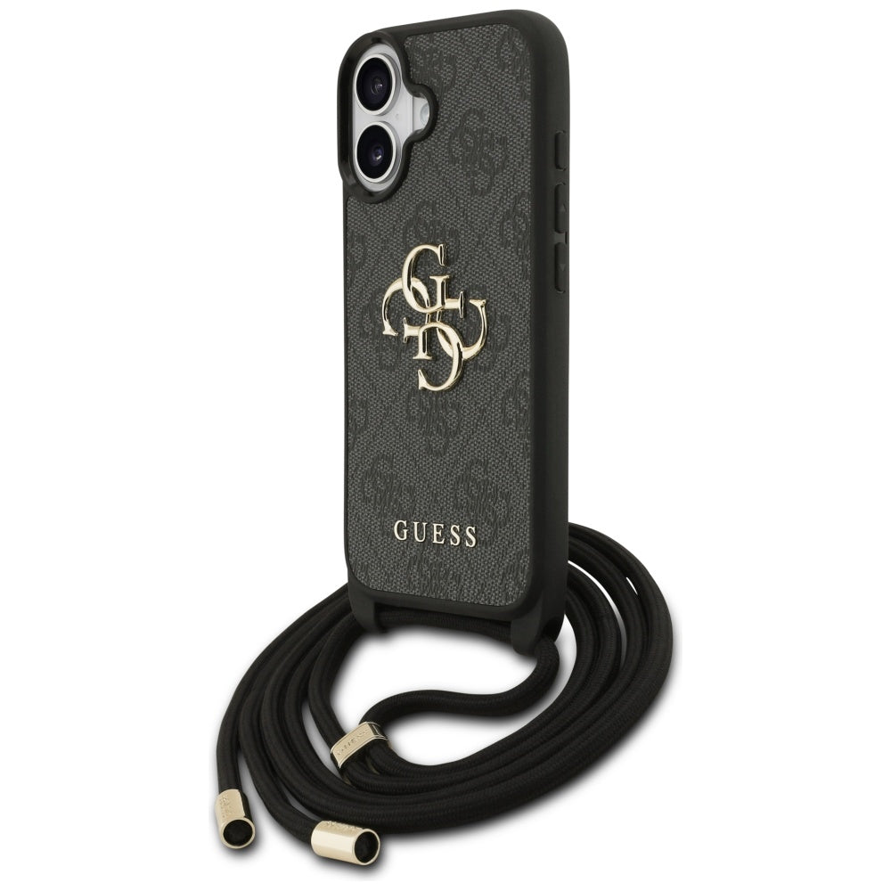 Husa pentru iPhone 17 - Guess Hardcase 4G CBDY Big Logo with Cord Strap (GUHCP17SP4GMGCRK) - Black