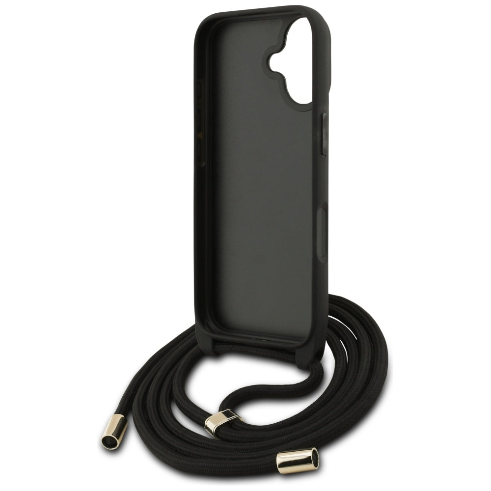 Husa pentru iPhone 17 - Guess Hardcase 4G CBDY Big Logo with Cord Strap (GUHCP17SP4GMGCRK) - Black