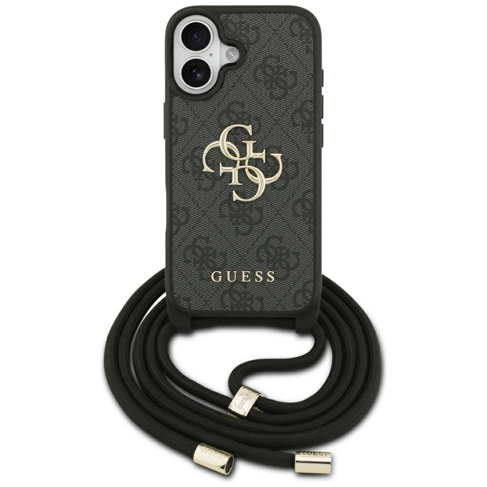 Husa pentru iPhone 17 - Guess Hardcase 4G CBDY Big Logo with Cord Strap (GUHCP17SP4GMGCRK) - Black