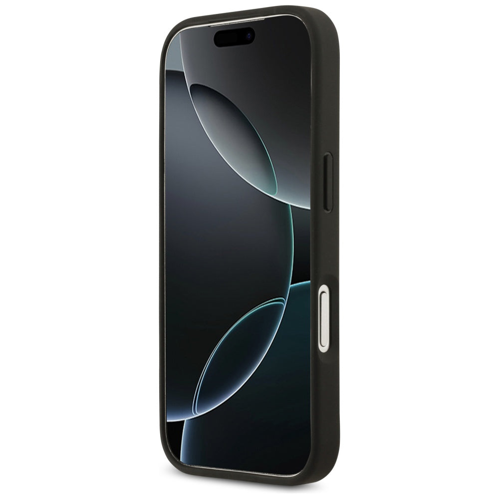 Husa pentru iPhone 17 Pro - Guess Hardcase 4G Grained Roses Big Logo (GUHCP17LPGROP4MK) - Black