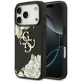 Husa pentru iPhone 17 Pro Max - Guess Hardcase 4G Grained Roses Big Logo (GUHCP17XPGROP4MK) - Black