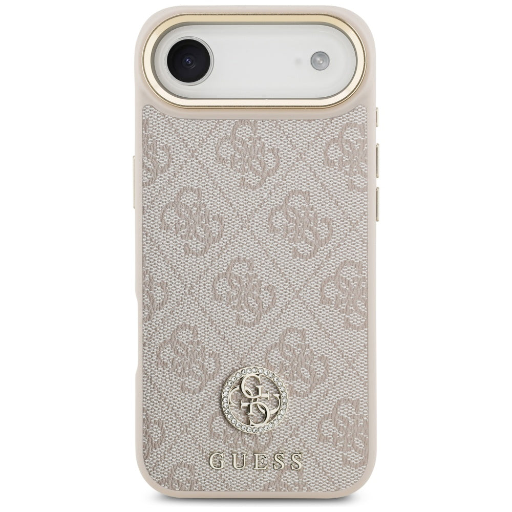 Husa pentru iPhone 17 Air - Guess Hardcase 4G Strass Logo & Big Strap (GUHMP17MP4G4DCSP) - Pink
