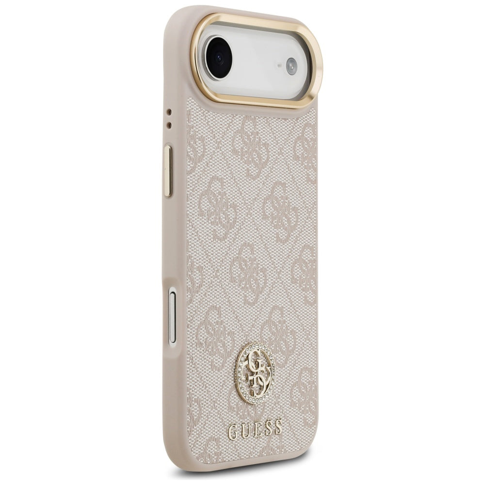 Husa pentru iPhone 17 Air - Guess Hardcase 4G Strass Logo & Big Strap (GUHMP17MP4G4DCSP) - Pink