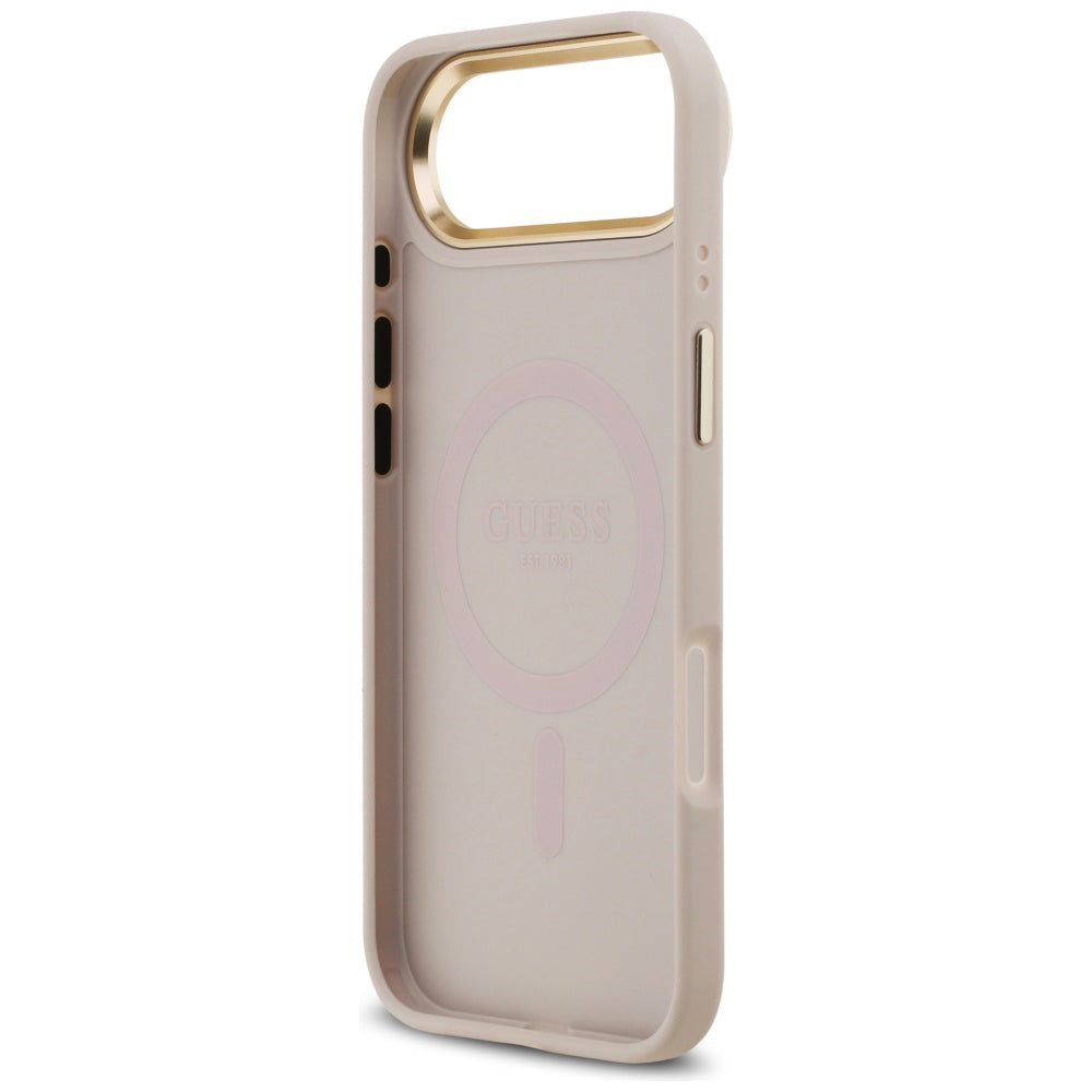 Husa pentru iPhone 17 Air - Guess Hardcase 4G Strass Logo & Big Strap (GUHMP17MP4G4DCSP) - Pink