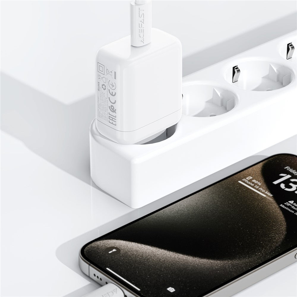 Acefast Incarcator Acefast (A130), Fast Charging, GaN, Type-C, PD20W, Alb – imagine 6