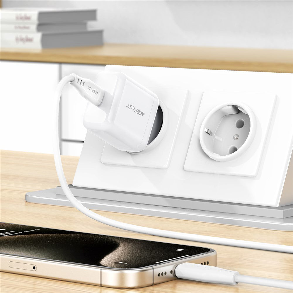 Acefast Incarcator Acefast (A130), Fast Charging, GaN, Type-C, PD20W, Alb – imagine 5