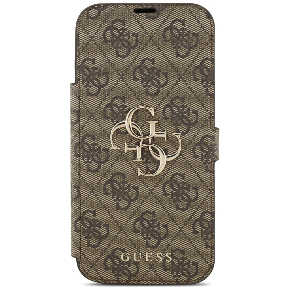 Husa de protectie Guess Book 4G Metal Logo compatibil cu iPhone 17 Pro Max, Maro