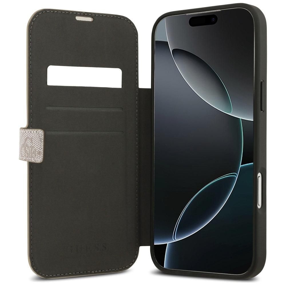 Husa de protectie Guess Book 4G Metal Logo compatibil cu iPhone 17 Pro Max, Roz