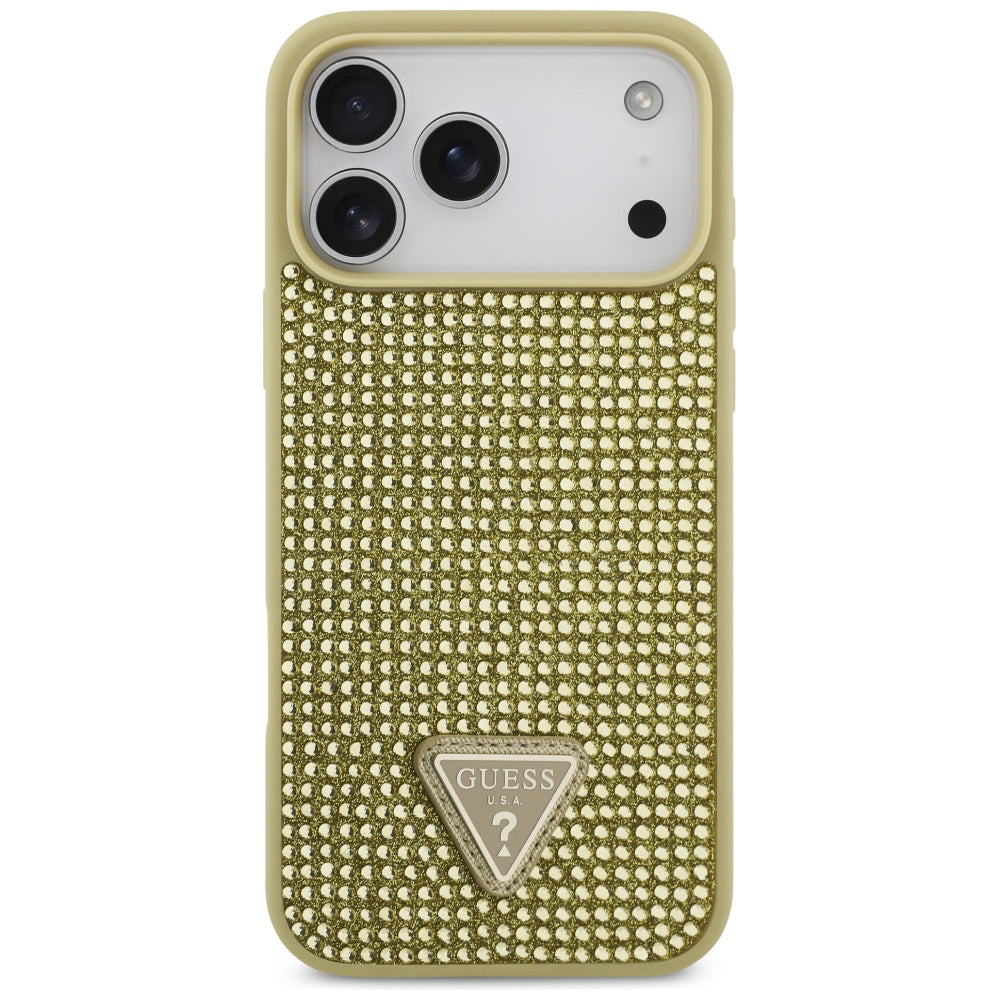 Guess - Rhinestone Triangle Logo (GUHCP17LHDGTPD) - iPhone 17 Pro - Gold