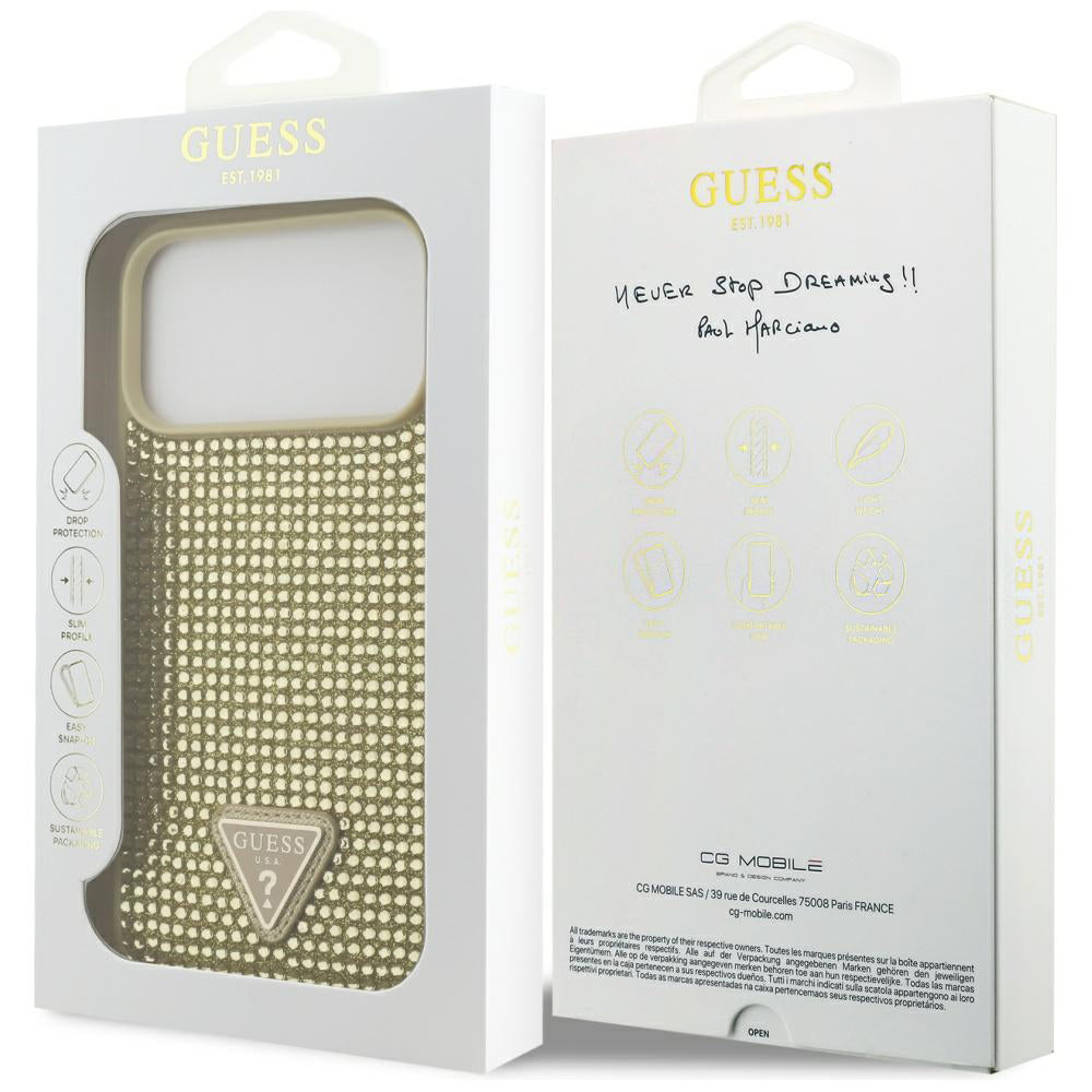 Guess - Rhinestone Triangle Logo (GUHCP17LHDGTPD) - iPhone 17 Pro - Gold