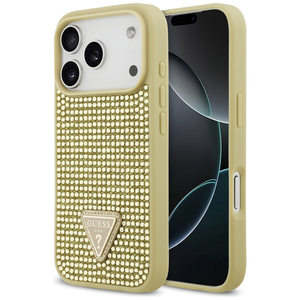 Guess - Rhinestone Triangle Logo (GUHCP17LHDGTPD) - iPhone 17 Pro - Gold
