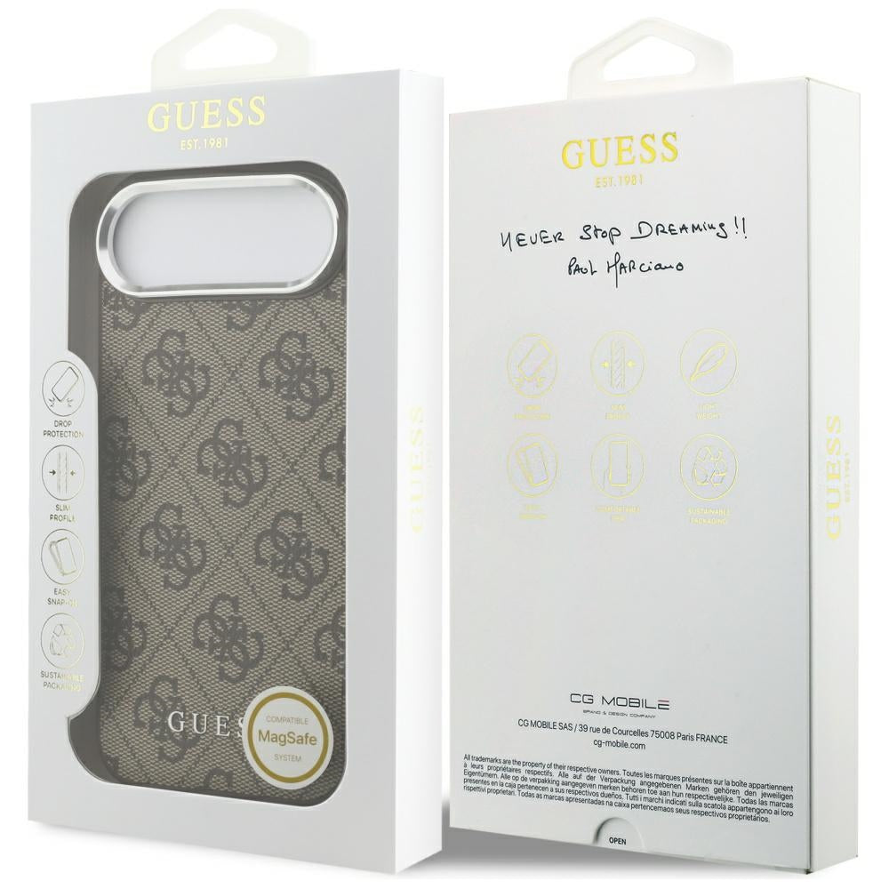 Husa pentru iPhone 17 Air - Guess Hardcase 4G Classic Logo MagSafe - Brown
