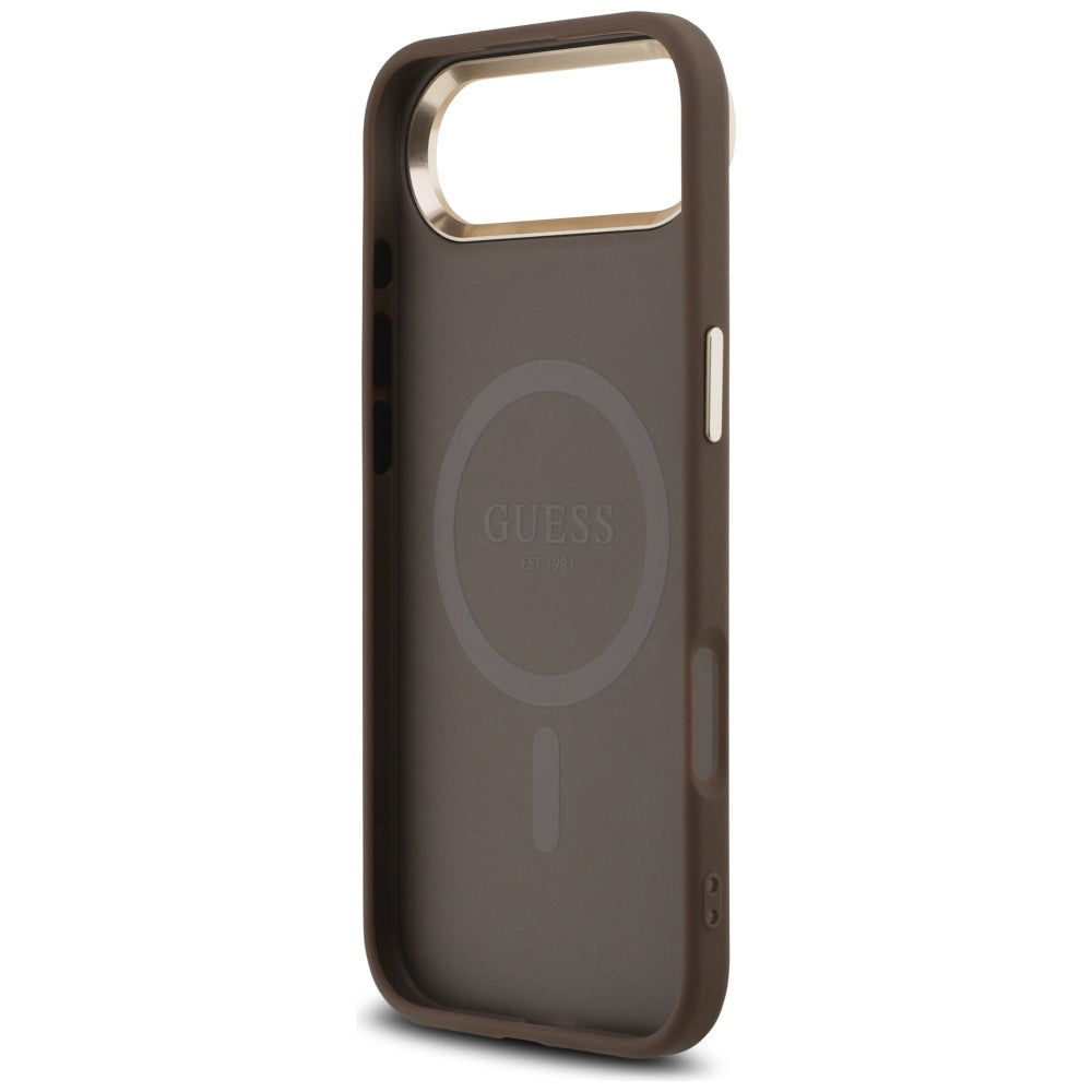 Husa pentru iPhone 17 Air - Guess Hardcase 4G Triangle Logo (GUHMP17MP4GTDGMW) - Brown