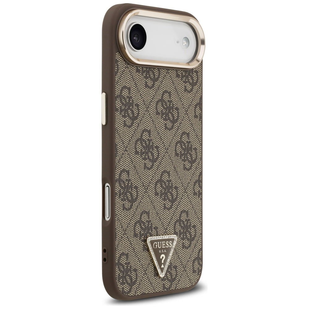 Husa pentru iPhone 17 Air - Guess Hardcase 4G Triangle Logo (GUHMP17MP4GTDGMW) - Brown