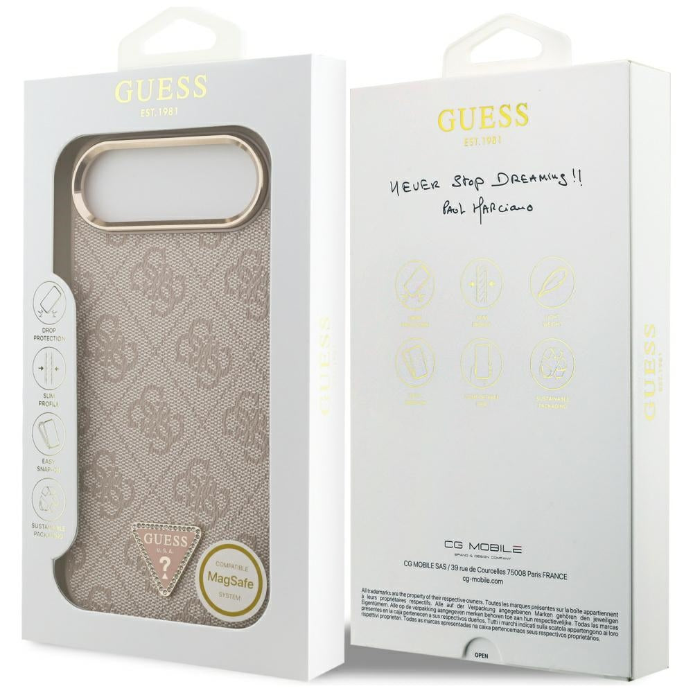Husa pentru iPhone 17 Air - Guess Hardcase 4G Triangle Logo MagSafe (GUHMP17MP4GTDGMP) - Pink