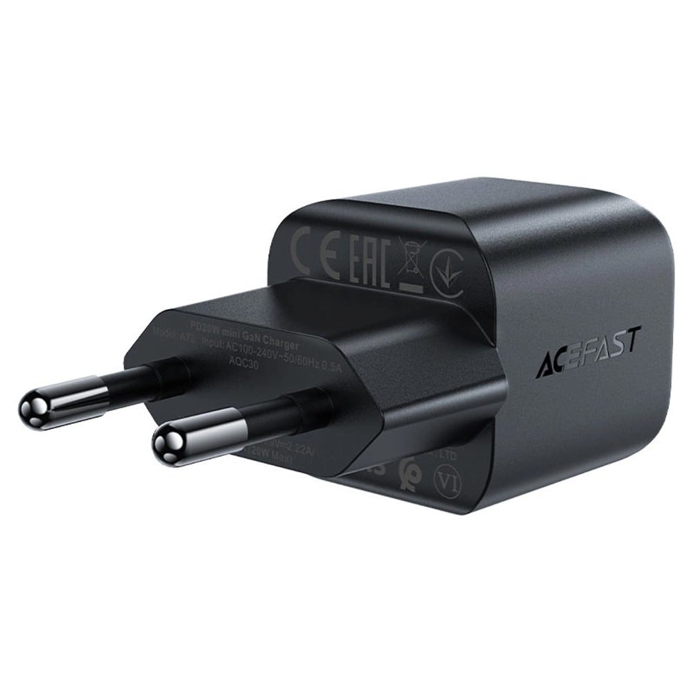 Acefast - Wall Charger Mini (A73) - GaN Technology, PD20W, Small Size Design - Black