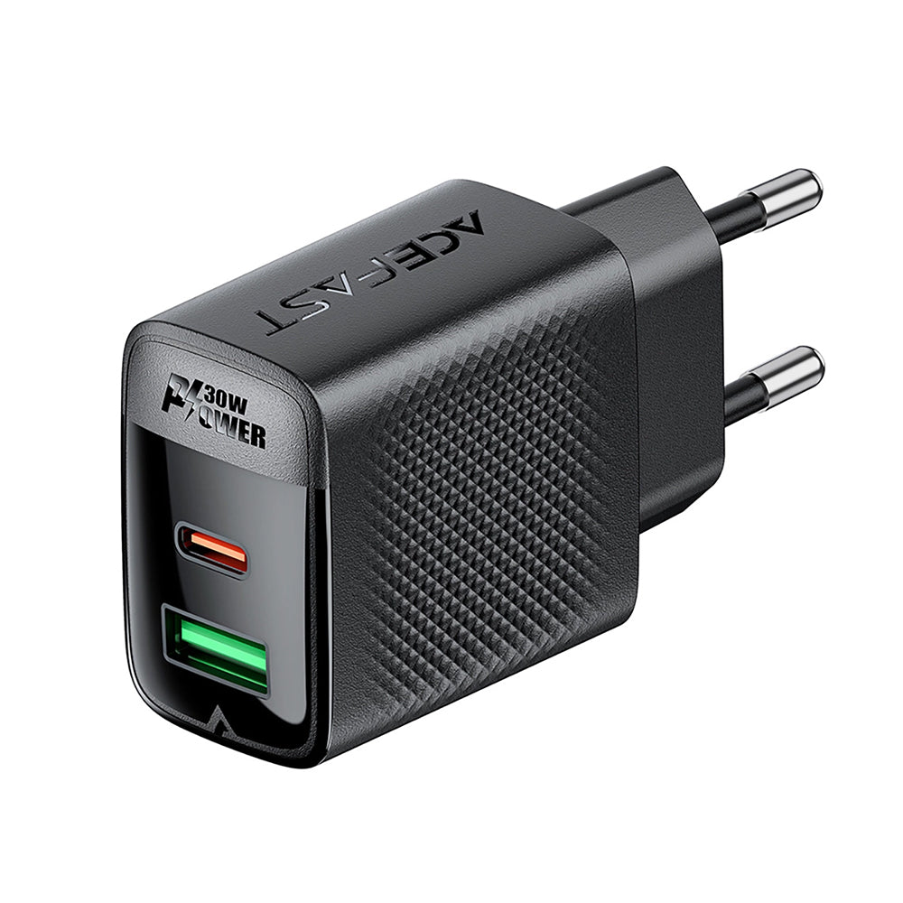 Acefast Incarcator Acefast (A98), GaN, Fast Charging, USB, Type-C, 30W, 5V/3A, Smart Chip, Negru – imagine 4