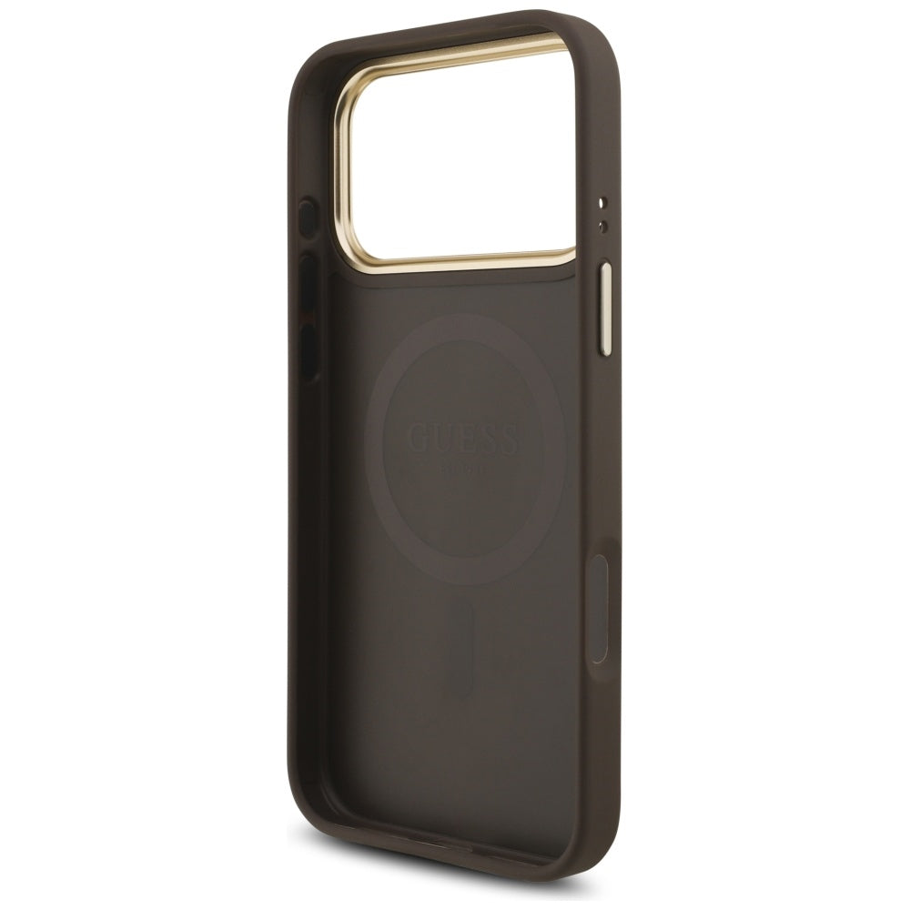 Husa pentru iPhone 17 Pro - Guess Hardcase 4G Triangle Logo MagSafe (GUHMP17LP4GTDGMW) - Brown