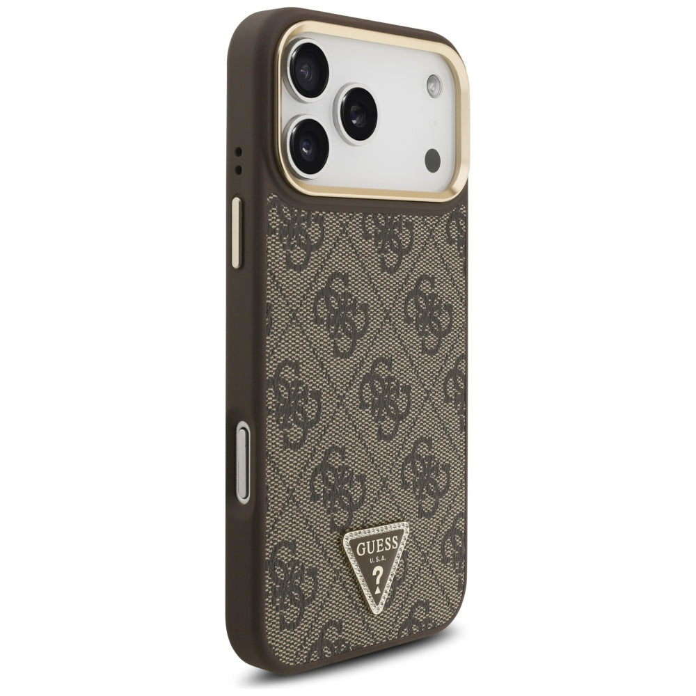 Husa pentru iPhone 17 Pro - Guess Hardcase 4G Triangle Logo MagSafe (GUHMP17LP4GTDGMW) - Brown