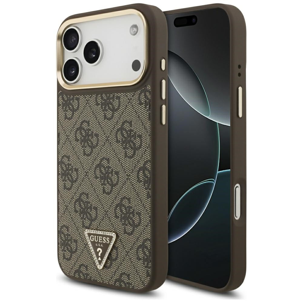 Husa pentru iPhone 17 Pro - Guess Hardcase 4G Triangle Logo MagSafe (GUHMP17LP4GTDGMW) - Brown