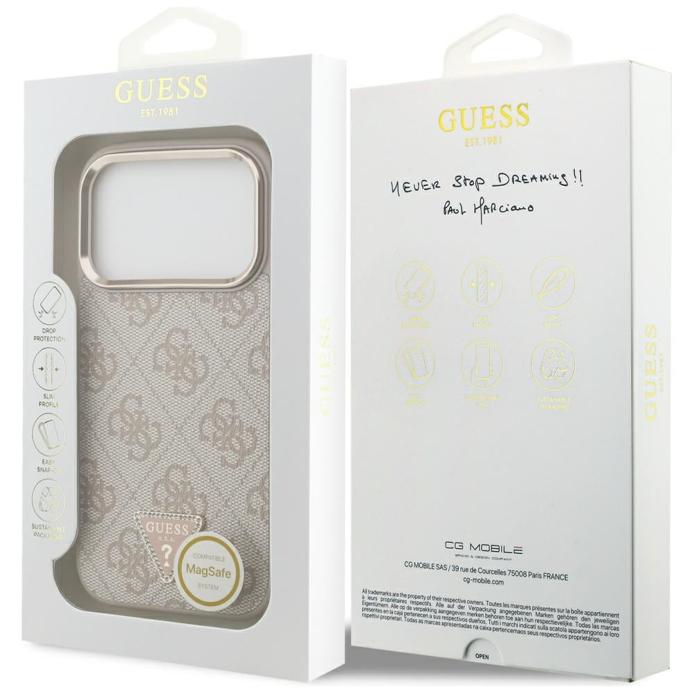 Husa de protectie Guess Hardcase 4G compatibil cu iPhone 17 Pro, Roz