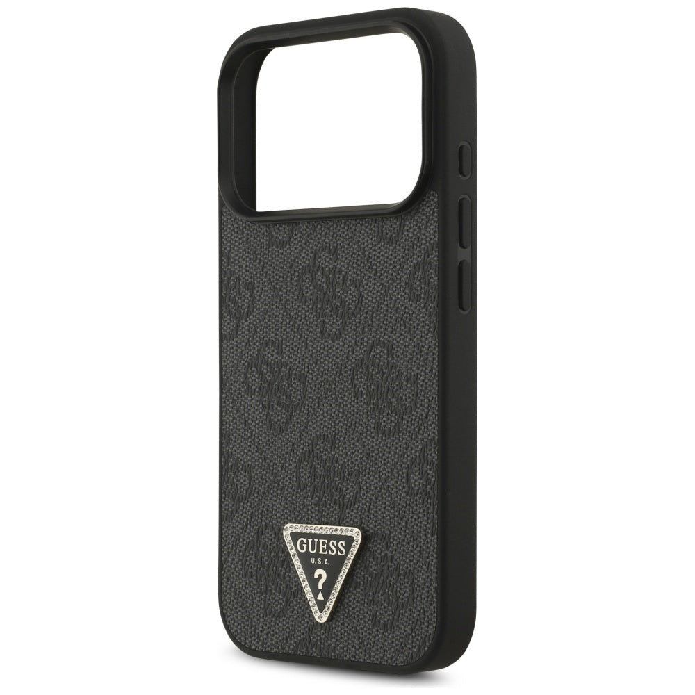 Guess - Leather 4G Triangle Strass MagSafe (GUHMP17LP4TDPLK) - iPhone 17 Pro - Black