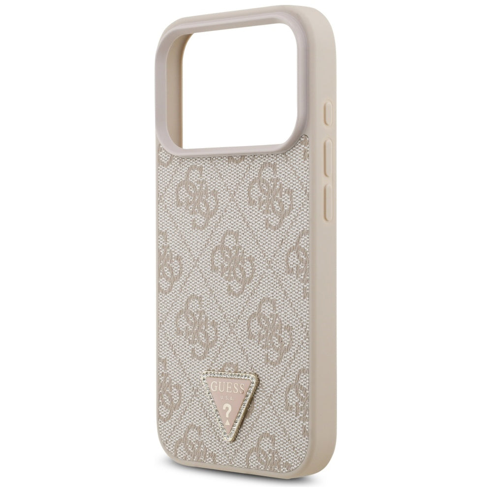 Guess - Leather 4G Triangle Strass MagSafe (GUHMP17LP4TDPLP) - iPhone 17 Pro - Pink