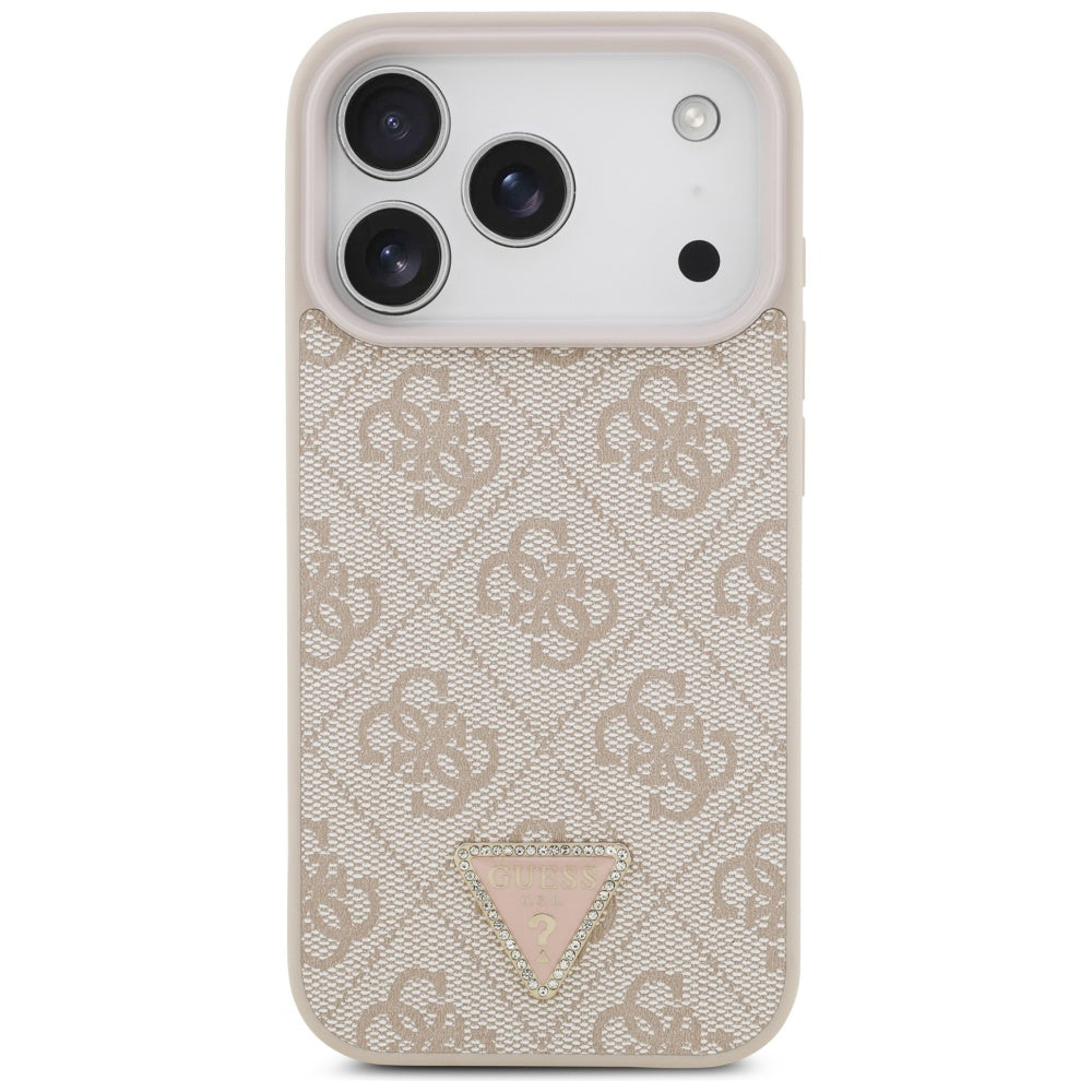 Guess - Leather 4G Triangle Strass MagSafe (GUHMP17LP4TDPLP) - iPhone 17 Pro - Pink