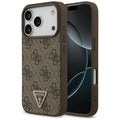 Guess - Leather 4G Triangle Strass MagSafe (GUHMP17LP4TDPLW) - iPhone 17 Pro - Brown