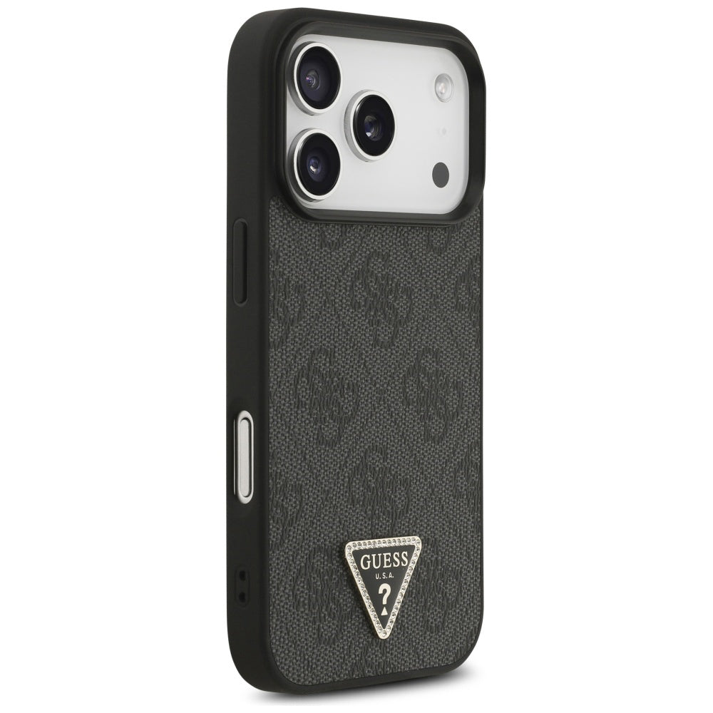Guess - Leather 4G Triangle Strass MagSafe (GUHMP17XP4TDPLK) - iPhone 17 Pro Max - Black