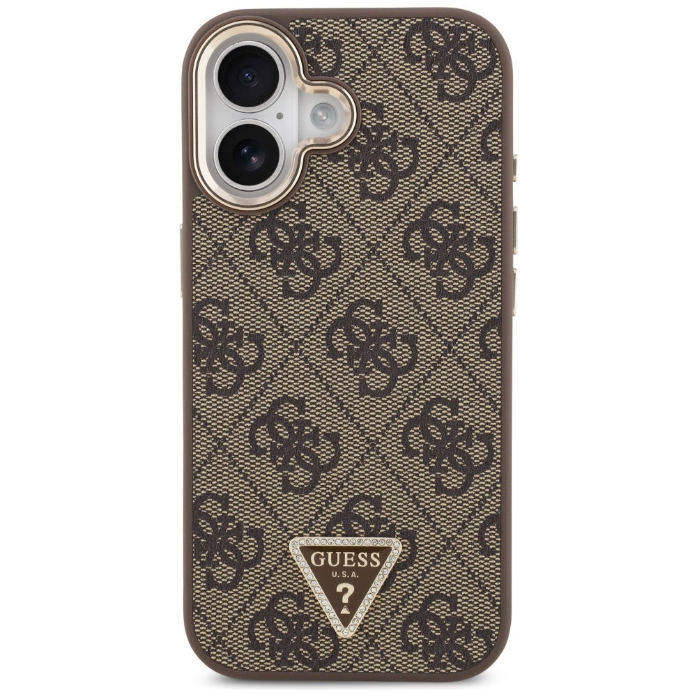 Husa pentru iPhone 17 - Guess Hardcase 4G Triangle Logo MagSafe (GUHMP17SP4GTDGMW) - Brown