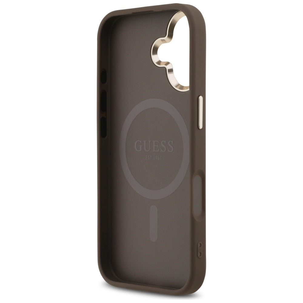 Husa pentru iPhone 17 - Guess Hardcase 4G Triangle Logo MagSafe (GUHMP17SP4GTDGMW) - Brown
