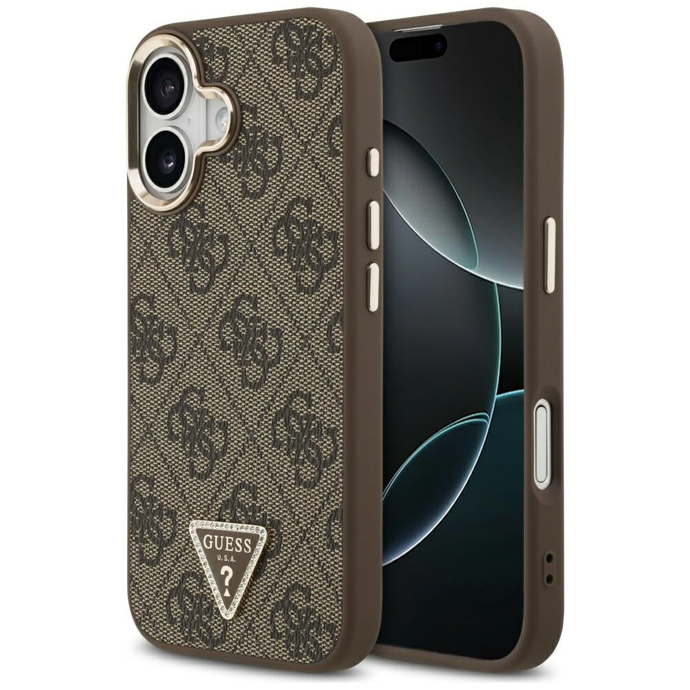 Husa pentru iPhone 17 - Guess Hardcase 4G Triangle Logo MagSafe (GUHMP17SP4GTDGMW) - Brown