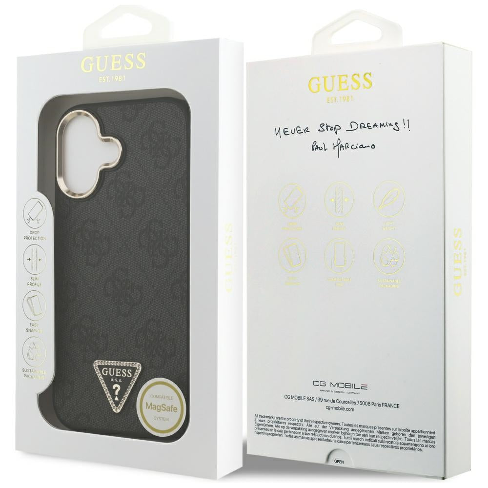 Husa pentru iPhone 17 - Guess Hardcase 4G Triangle Logo MagSafe (GUHMP17SP4GTDGMK) - Black