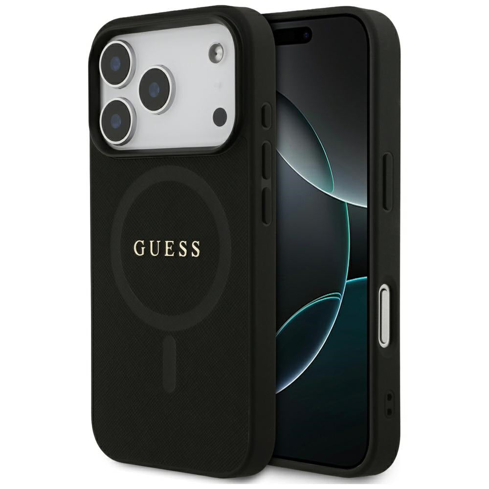 Guess - Saffiano Classic Logo MagSafe (GUHMP17LPSAHMCK) - iPhone 17 Pro - Black