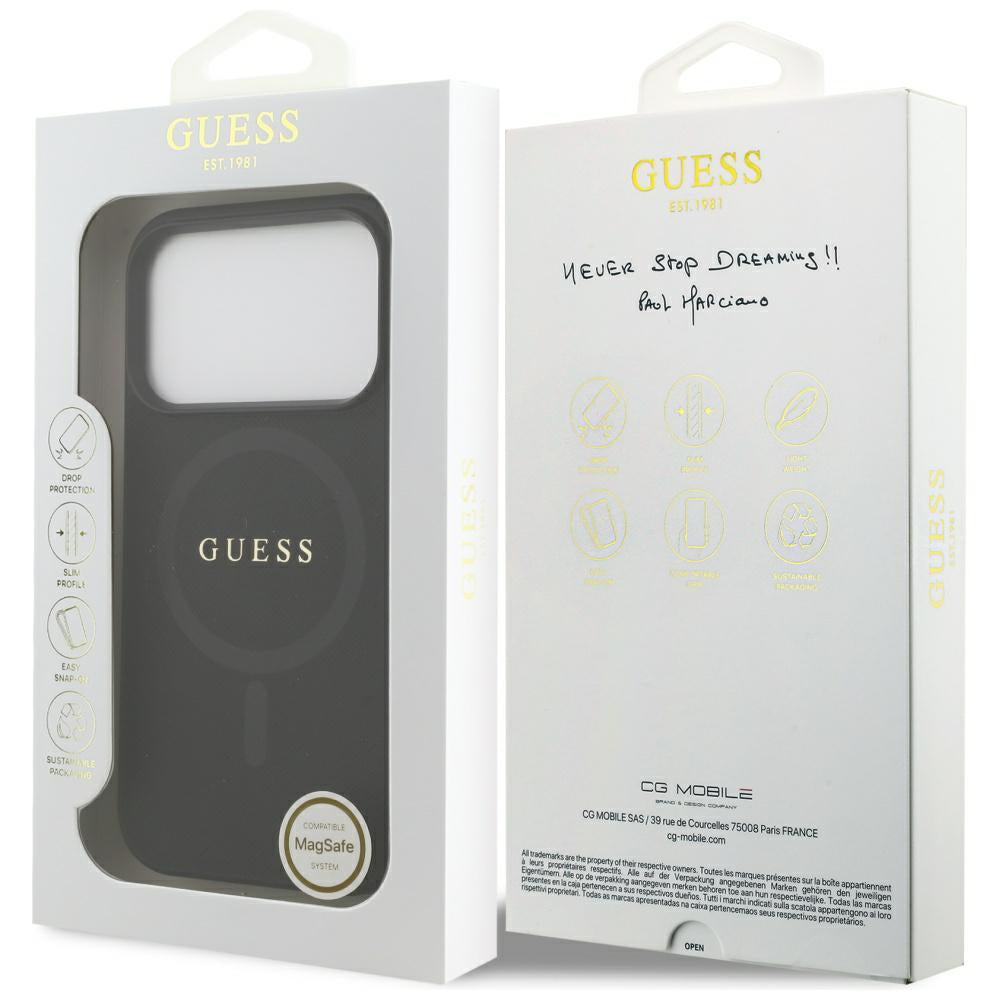 Guess - Saffiano Classic Logo MagSafe (GUHMP17XPSAHMCK) - iPhone 17 Pro Max - Black