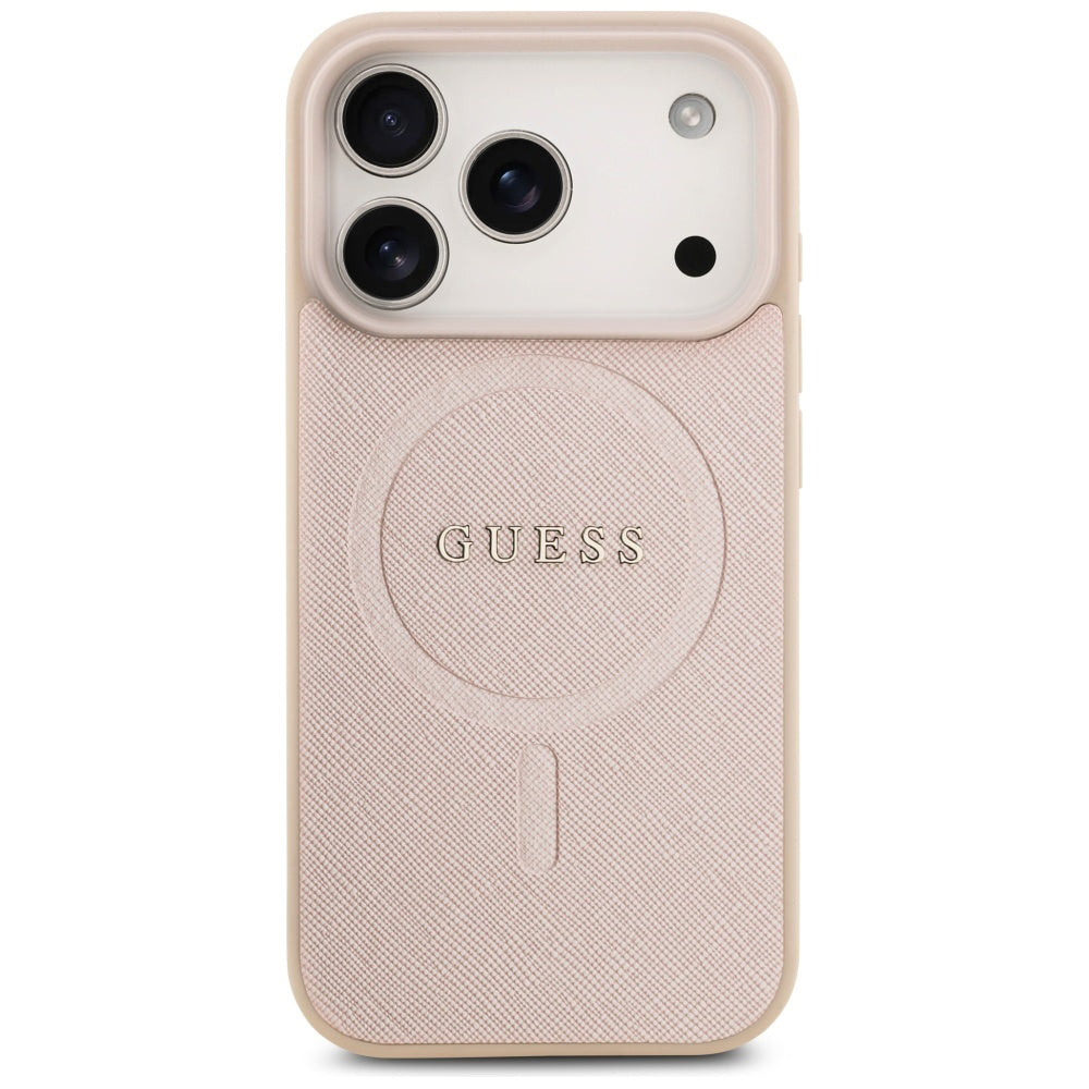 Guess - Saffiano Classic Logo MagSafe (GUHMP17LPSAHMCP) - iPhone 17 Pro - Pink