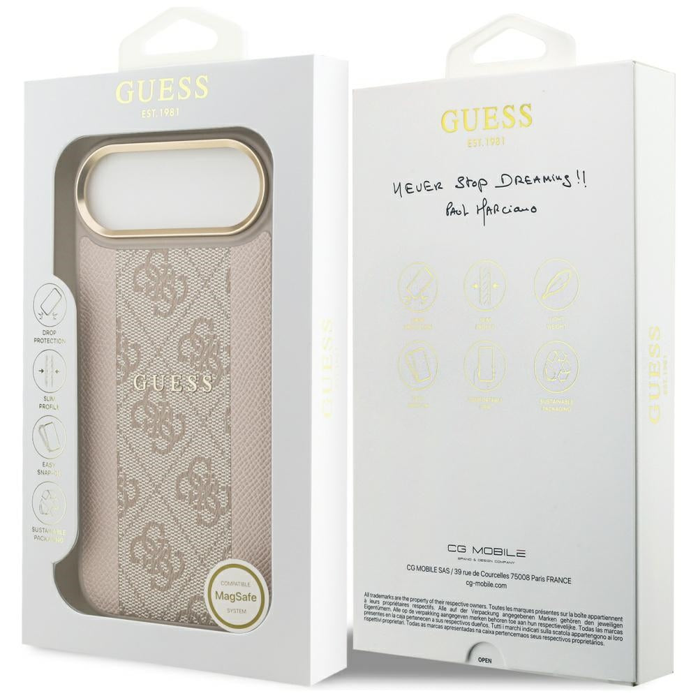 Husa pentru iPhone 17 Air - Guess Hardcase 4G Stripe MagSafe (GUHMP17MPG4SEMCP) - Pink