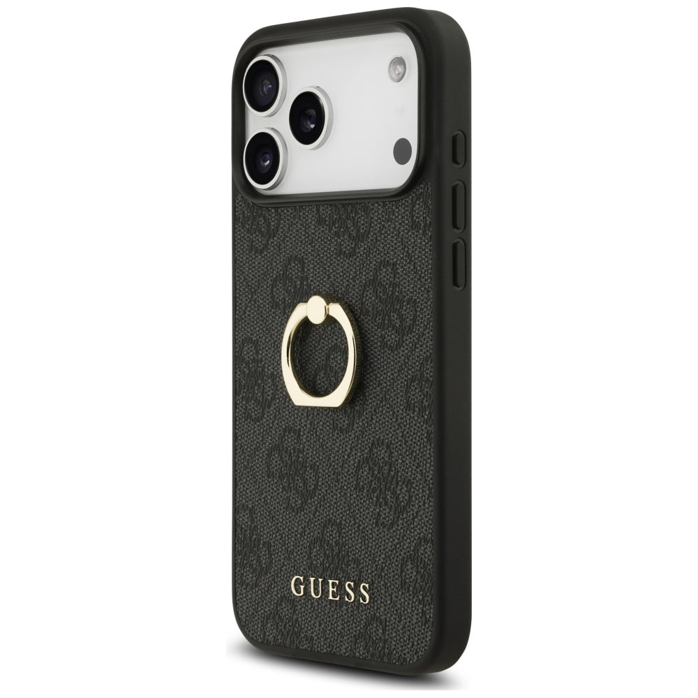 Husa pentru iPhone 17 Pro Max - Guess Hardcase 4G Ring Stand (GUHCP17X4GMRGR) - Black