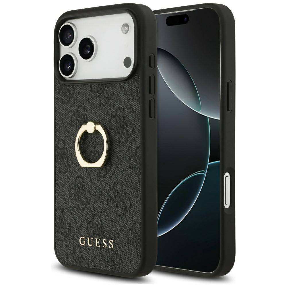 Husa pentru iPhone 17 Pro Max - Guess Hardcase 4G Ring Stand (GUHCP17X4GMRGR) - Black